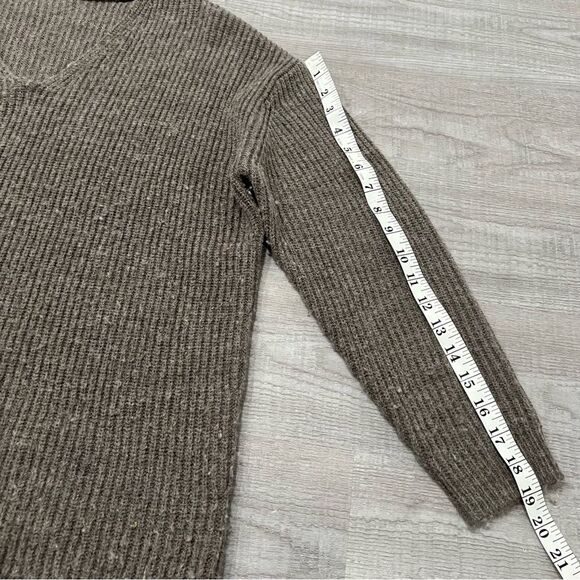 Jenni Kayne Wool Baby Alpaca V Neck Oversized Sweater Size XS Taupe - Picture 7 of 7